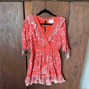 Cleobella Red and White Mini Dress